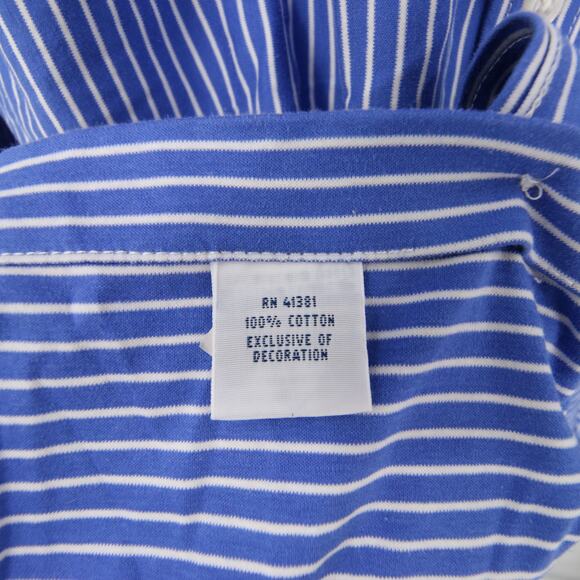 Polo Ralph Lauren Button Down Shirt Blue White Striped Long Sleeve Slim Fit 17 - Picture 7 of 10